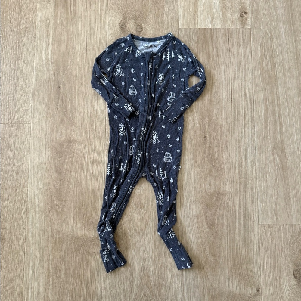 Kids Forest Print Pajama Set - Blue